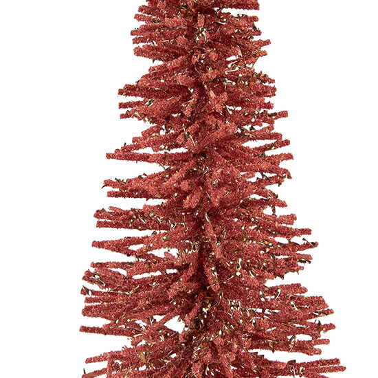 Clayre & Eef | Decoratie Kerstboom Roze Goudkleurig ø 14x25 cm | 66318P