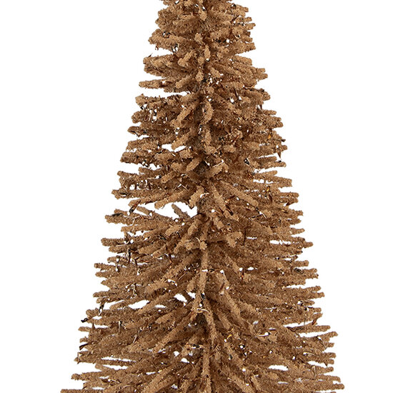 Clayre & Eef | Decoratie Kerstboom Beige Goudkleurig ø 17x30 cm | 66319BE