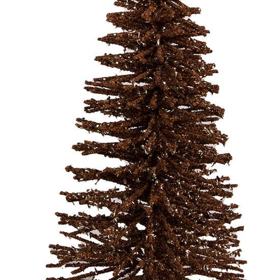 Clayre & Eef | Decoratie Kerstboom Bruin Goudkleurig ø 17x30 cm | 66319BR