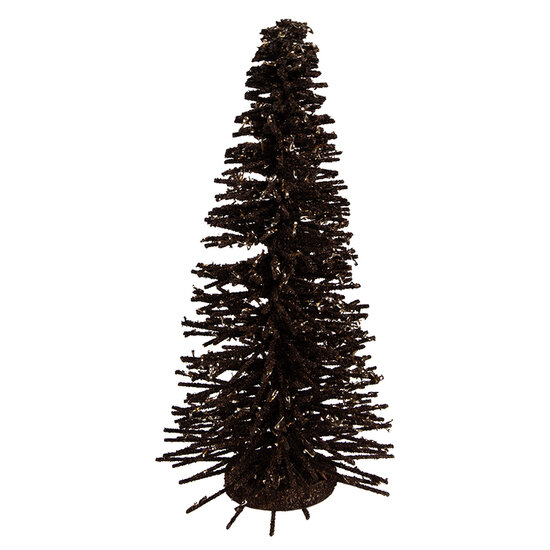 Clayre & Eef | Decoratie Kerstboom Bruin Goudkleurig ø 17x30 cm | 66319CH
