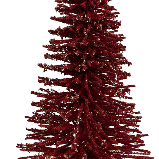 Clayre & Eef | Decoratie Kerstboom Rood Goudkleurig ø 17x30 cm | 66319R