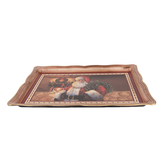 Clayre &amp; Eef | Decoratief Dienblad Bruin Rood 31x22x2 cm | 66397