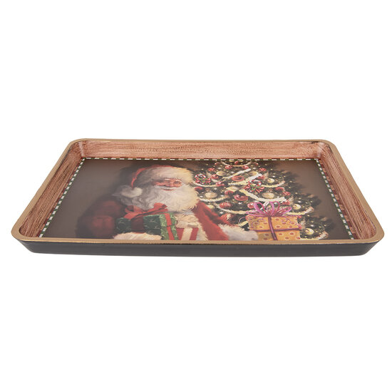 Clayre & Eef | Decoratief Dienblad Bruin Rood 31x22x2 cm | 66401