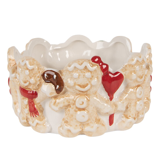Clayre & Eef | Kom Bruin Beige ø 14x7 cm | 6CE2233