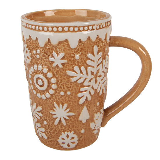 Clayre & Eef | Mok Bruin Beige 14x10x15 cm / 575 ml | 6CEMU0204