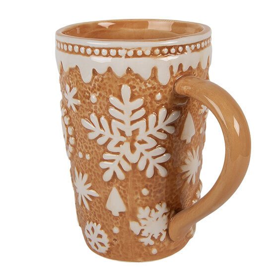Clayre & Eef | Mok Bruin Beige 14x10x15 cm / 575 ml | 6CEMU0204