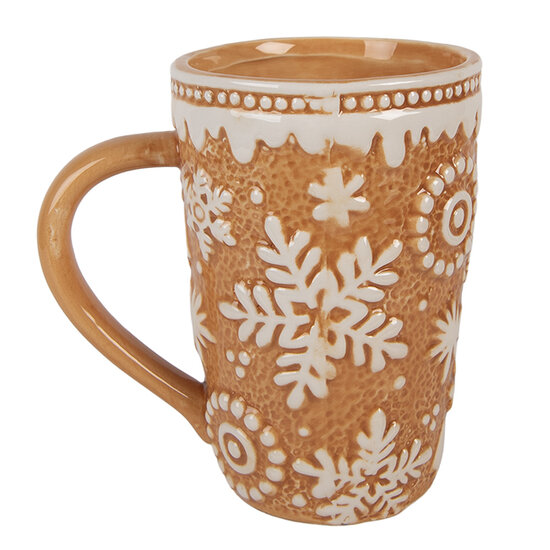 Clayre & Eef | Mok Bruin Beige 14x10x15 cm / 575 ml | 6CEMU0204