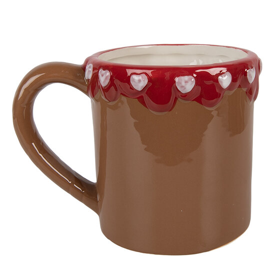 Clayre & Eef | Mok Bruin Rood 14x10x10 cm / 375 ml | 6CEMU0207