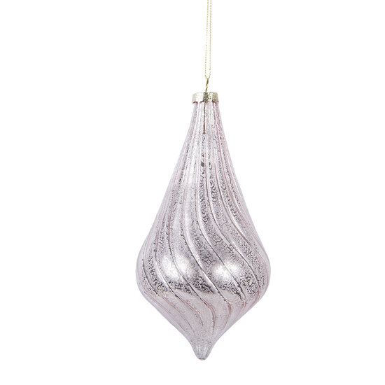 Clayre & Eef | Kerstbal Roze ø 8x17 cm | 6GL5147