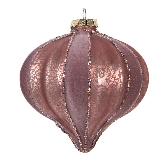 Clayre & Eef | Kerstbal Roze ø 10x10 cm | 6GL5157