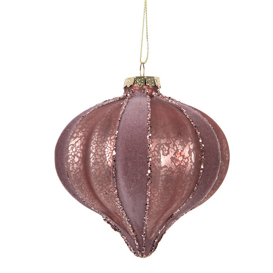 Clayre & Eef | Kerstbal Roze ø 10x10 cm | 6GL5157