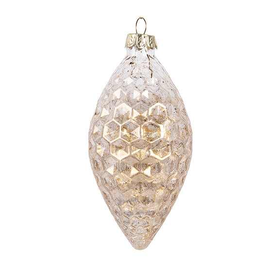 Clayre & Eef | Kerstbal Goudkleurig ø 6x12 cm | 6GL5166