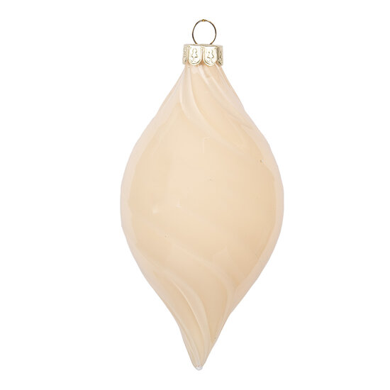 Clayre & Eef | Kerstbal Beige ø 7x13 cm | 6GL5169
