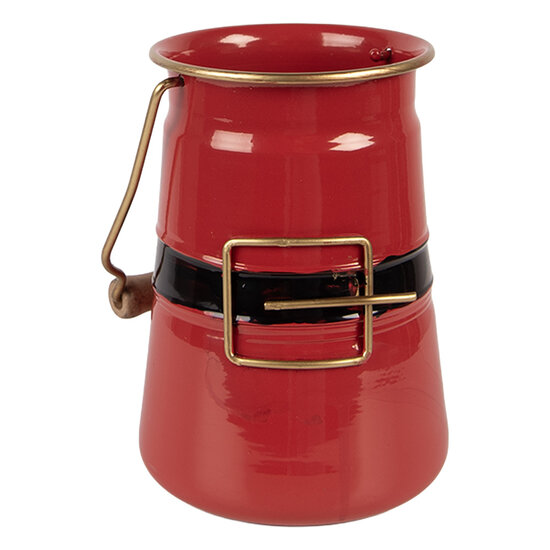 Clayre & Eef | Decoratie Melkbus Rood Zwart 12x10x16 cm | 6Y5903