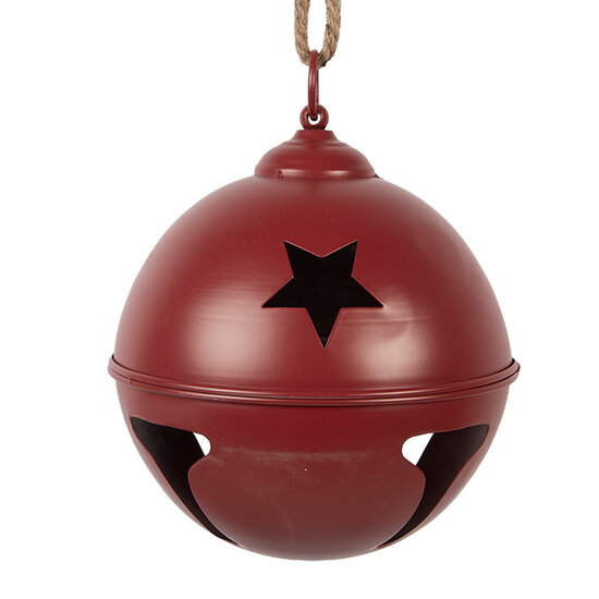 Clayre & Eef | Bel Decoratief Rood Bruin ø 12x12 cm | 6Y5916