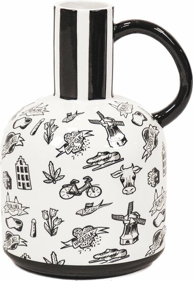 Housevitamin Jug Vaas - Dutch Black - 16x14x21,5cm - Keramiek - Eyecatcher - Dutch Design