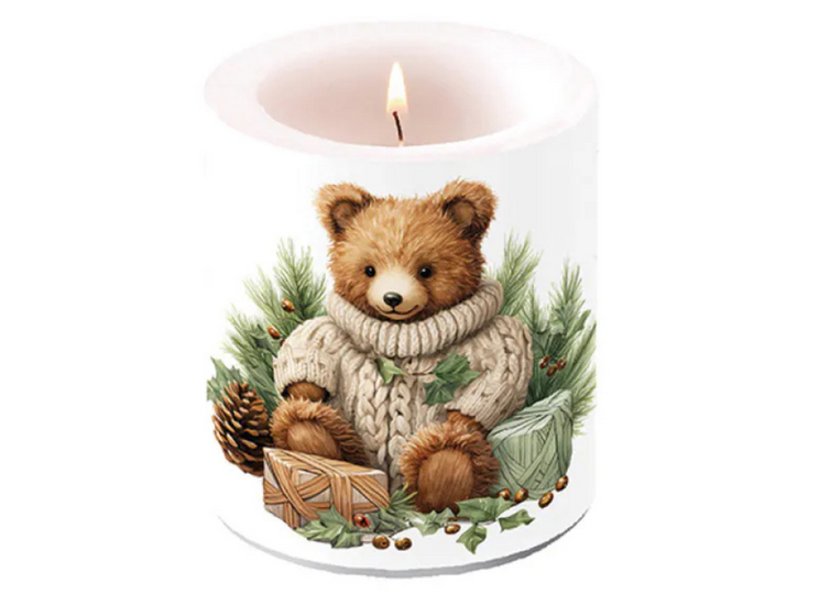Set: Kaars - 20 servetten - dienblad Cuddle bear | 928977 | Ambiente