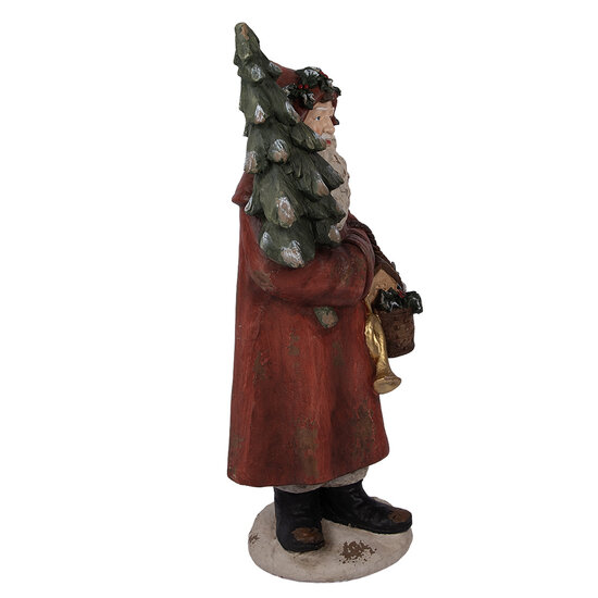 Clayre &amp; Eef | Kerstdecoratie Kerstman Rood Groen 39x30x93 cm | 5MG0071
