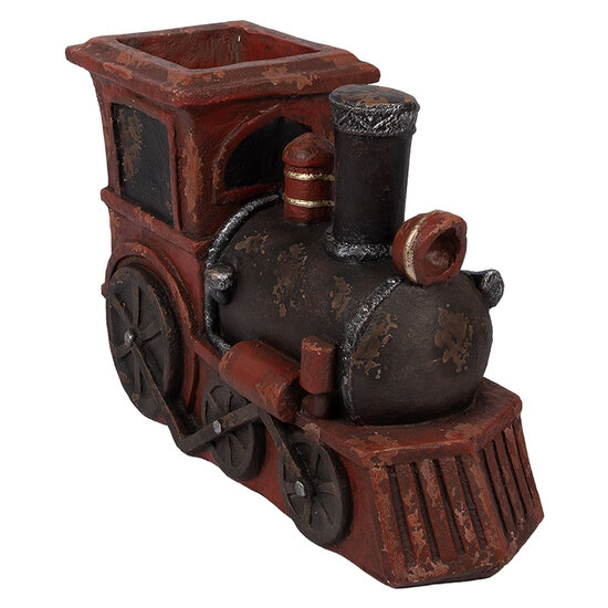 Clayre &amp; Eef | Kerstdecoratie Locomotief Rood Bruin 70x30x50 cm | 5MG0074