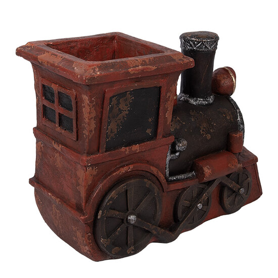 Clayre &amp; Eef | Kerstdecoratie Locomotief Rood Bruin 70x30x50 cm | 5MG0074