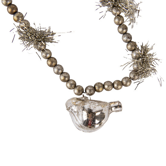 Clayre &amp; Eef | Decoratie slinger kerst Zilverkleurig &oslash; 2x180 cm | 65989