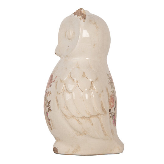 Clayre &amp; Eef | Decoratie Beeld Uil Beige Roze 13x12x22 cm | 6CE1961L