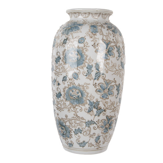 Clayre &amp; Eef | Vaas hangend Wit Groen 19x10x38 cm | 6CE2373