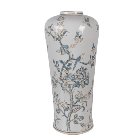 Clayre &amp; Eef | Vaas Wit Groen &oslash; 17x39 cm | 6CE2375