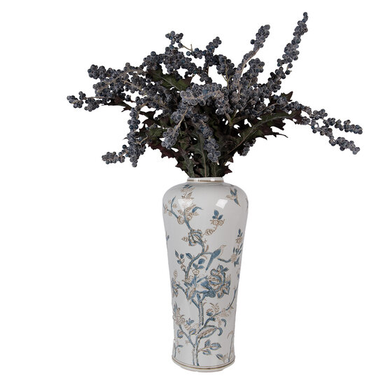 Clayre &amp; Eef | Vaas Wit Groen &oslash; 17x39 cm | 6CE2375