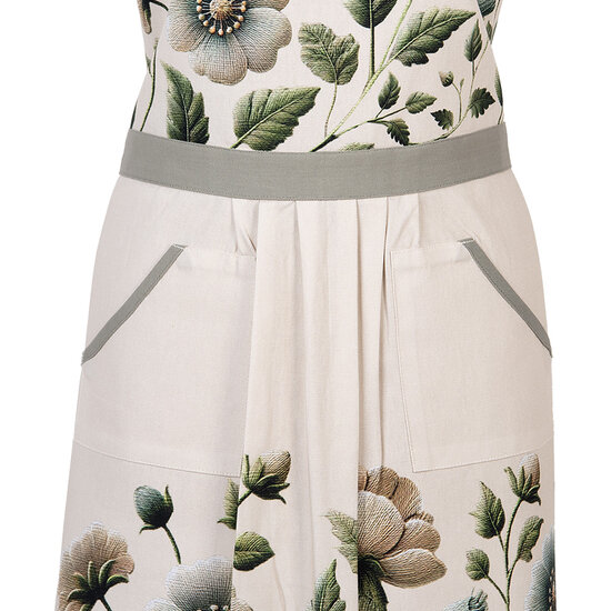 Clayre &amp; Eef | Keukenschort Beige Groen 70x85 cm | GTB41A