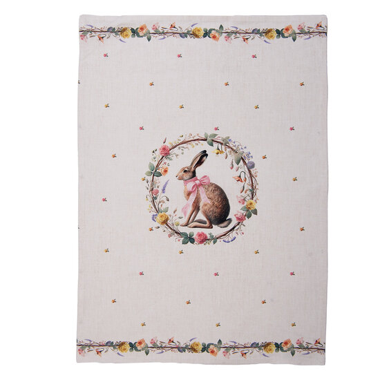 Clayre &amp; Eef | Theedoek Beige Bruin 50x70 cm | EWC42