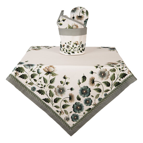 Clayre &amp; Eef | Pannenlap Beige Groen 20x20 cm | GTB45