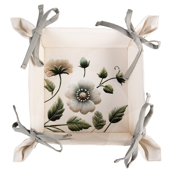 Clayre &amp; Eef | Broodmand Beige Groen 35x35x8 cm | GTB47