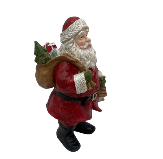 Beeld Kerstman cadeautjes 25 x 14 cm - Sommerfield