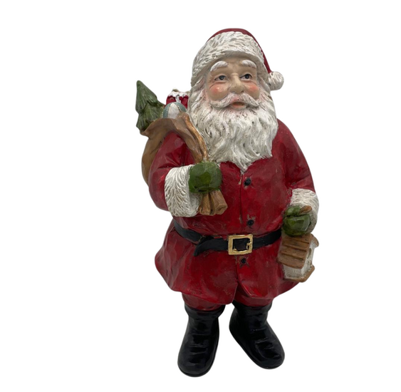 Beeld Kerstman cadeautjes 25 x 14 cm - Sommerfield