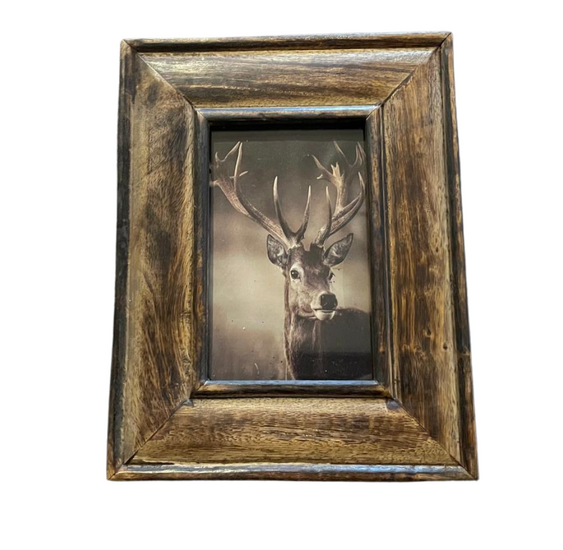 Fotolijst bruin hert rendier maat M 22 x 17 cm | 125004 | Home Sweet Home | Stoer &amp; Sober Landelijke Woonstijl