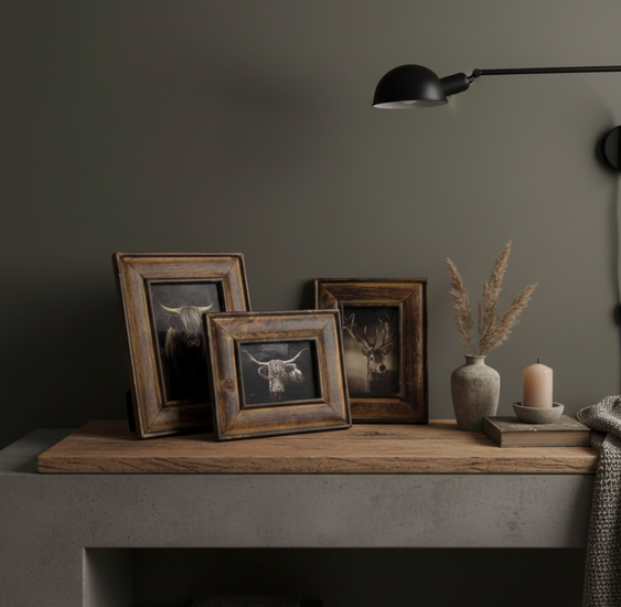 Fotolijst bruin hert rendier maat M 22 x 17 cm | 125004 | Home Sweet Home | Stoer &amp; Sober Landelijke Woonstijl