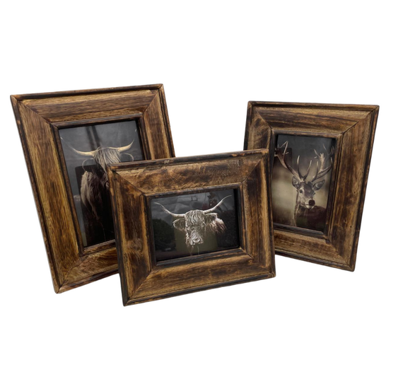 Fotolijst bruin hert rendier maat M 22 x 17 cm | 125004 | Home Sweet Home | Stoer &amp; Sober Landelijke Woonstijl