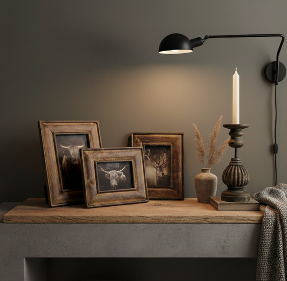 Kandelaar vintage bruin 30 cm hout | 843818 | Staand | Stoer &amp; Sober Woonstijl