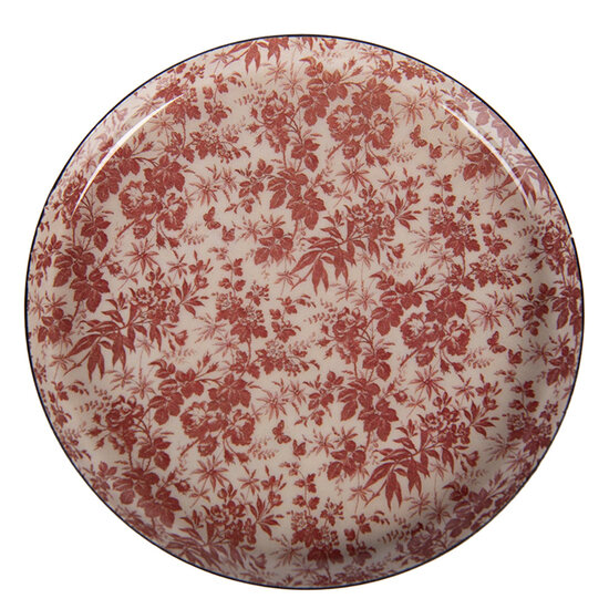 Clayre &amp; Eef | Onderzetter voor Glazen Roze Rood &oslash; 11x1 cm | 66421