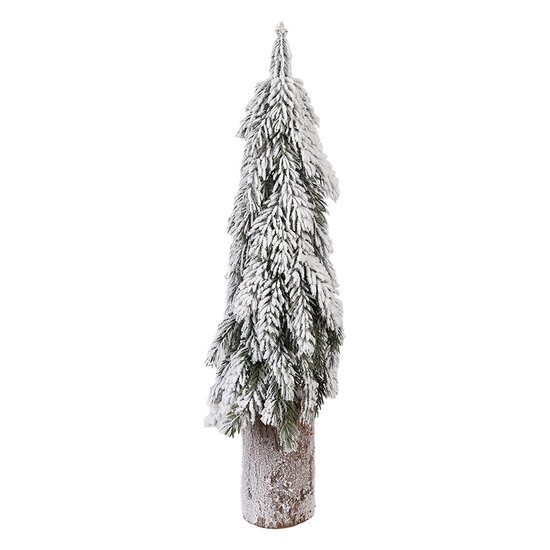 Clayre &amp; Eef | Kunstkerstboom Groen Wit &oslash; 18x57 cm | 50838