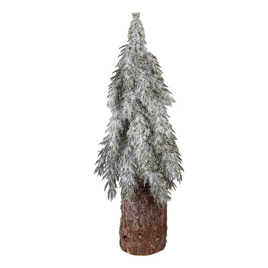 Clayre &amp; Eef | Kunstkerstboom Groen Wit &oslash; 12x32 cm | 66429