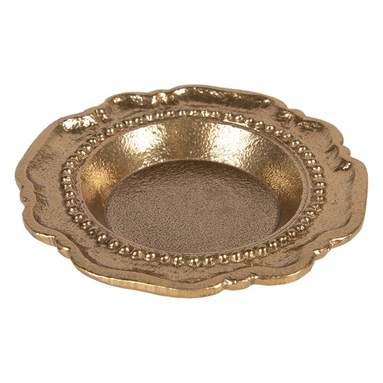 Clayre &amp; Eef | Decoratie Schaaltje Goudkleurig &oslash; 12x2 cm | 6AL0080