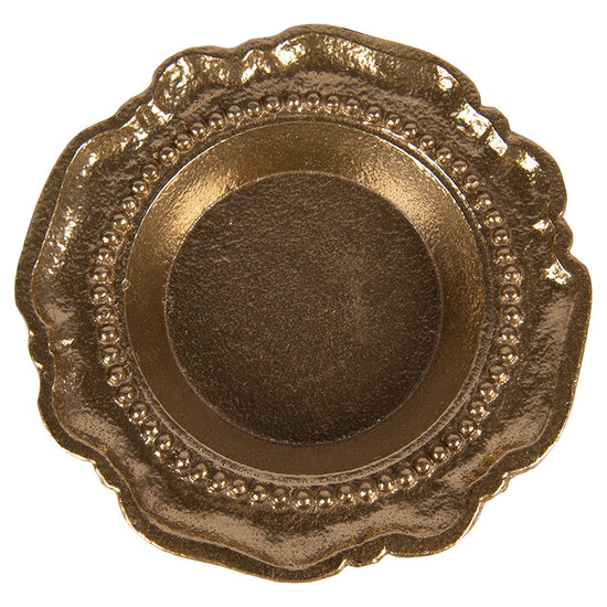 Clayre &amp; Eef | Decoratie Schaaltje Goudkleurig &oslash; 12x2 cm | 6AL0080