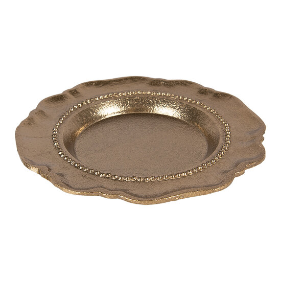 Clayre &amp; Eef | Decoratie Schaal Goudkleurig &oslash; 20x2 cm | 6AL0081