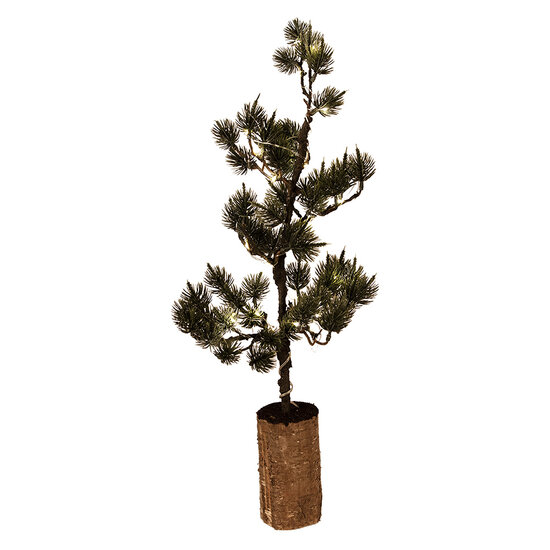 Clayre &amp; Eef | Decoratie Boom met LED Groen Bruin 20x17x60 cm / 3xAAA | 50843