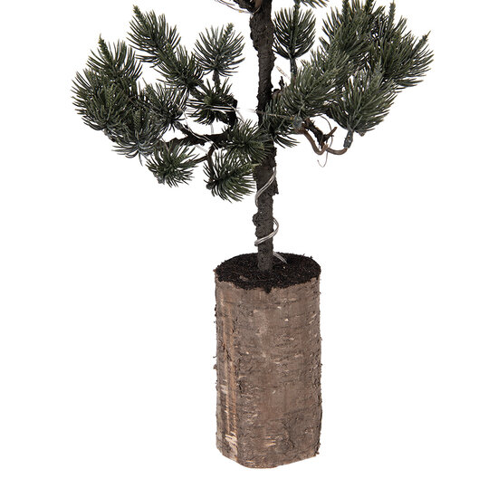 Clayre &amp; Eef | Decoratie Boom met LED Groen Bruin 28x20x75 cm / 3xAAA | 50844