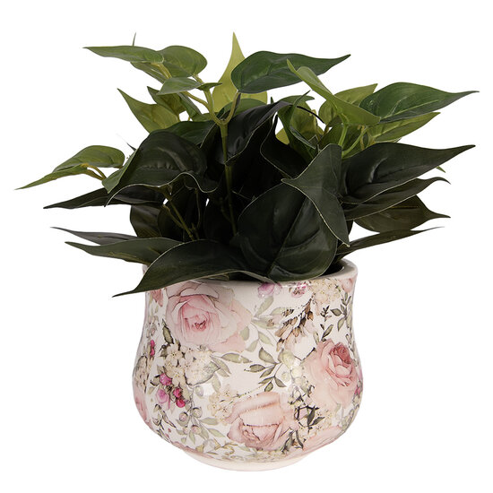 Clayre &amp; Eef | Bloempot Binnen Beige Roze &oslash; 18x15 cm | 6CE2241M