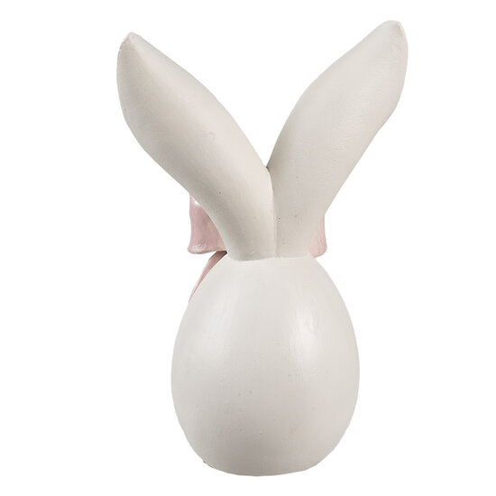 Clayre &amp; Eef | Decoratie Beeld Konijn Wit Roze 12x8x18 cm | 6PR5179