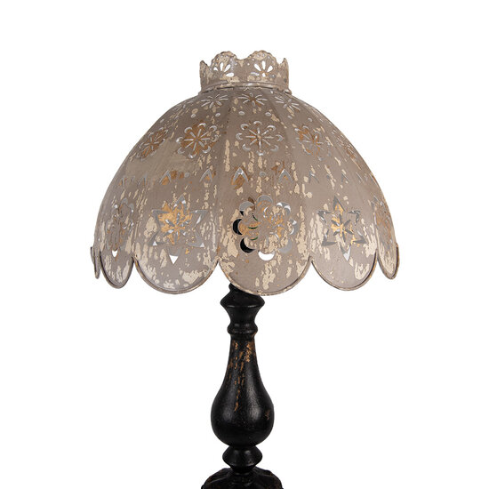 Clayre &amp; Eef | Tafellamp Zwart Grijs &oslash; 41x75 cm E27/max 1x60W | 5LMC0055